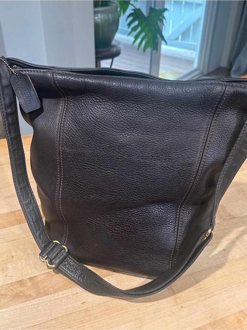 COACH Vintage ‘90s 4927 Sonoma Soft Bucket Bag  Saddle pebble Leather